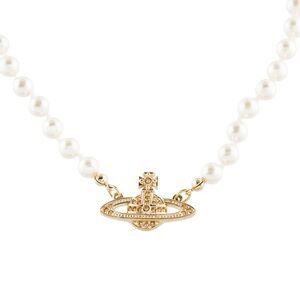 Vivienne Westwood Gold Mini Bas Relief Pearl Choker (190)
